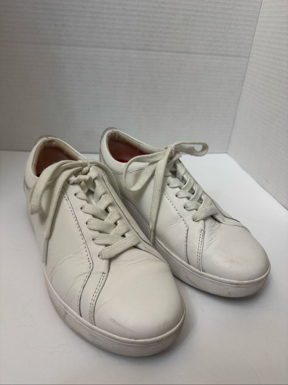Fitflop Rally White Leather Sneakers Women’s Size 7